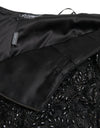 Dolce & Gabbana Black Crystal Handmade Knee Pencil Skirt