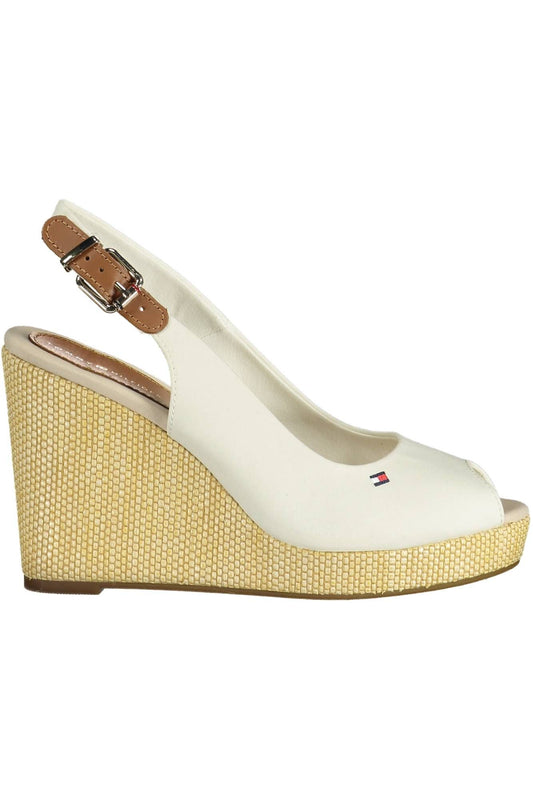 Tommy Hilfiger Chic White Embroidered Wedge Sandals