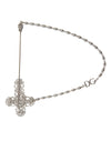 Silver Brass Cross Crystal DG Logo Lapel Pin Brooch