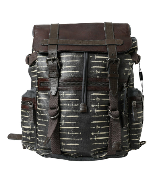 Canvas Leather Rucksack Backpack Bag