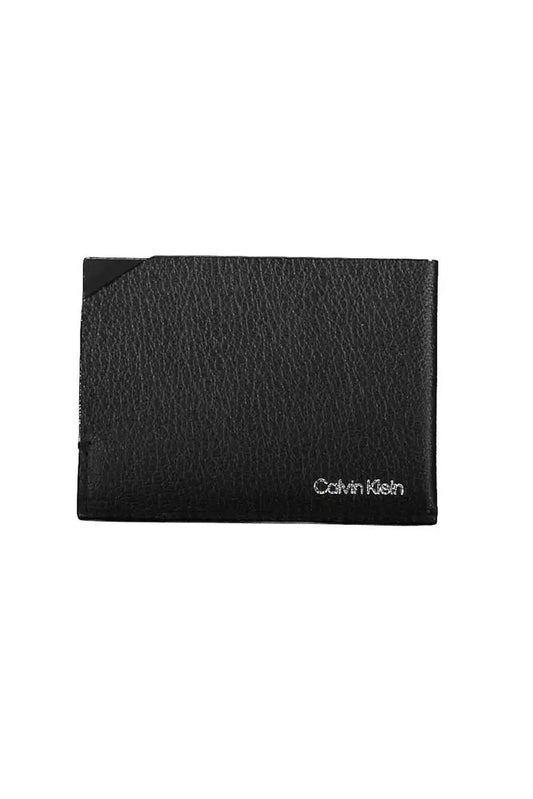Sleek Leather Card Holder With Logo Detail