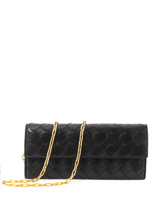 Elegant Leather Mini Bag Wallet on Chain
