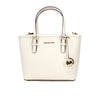 Jet Set Cream Leather XS Carryall Top Zip Tote Bag Purse