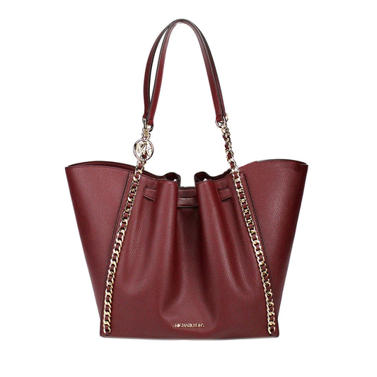 Mina Large Cherry Leather Belted Chain Inlay Tote Bag