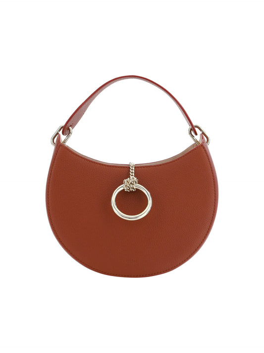 Sepia Small Arlène Leather Shoulder Bag