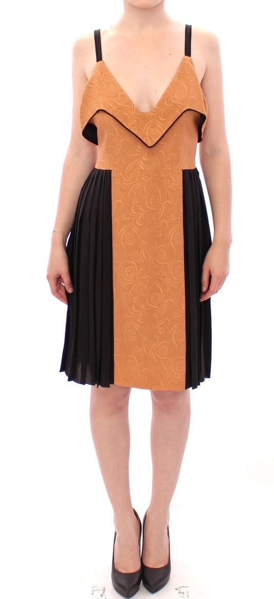 Silk Bronze & Sleeveless Sheath Dress