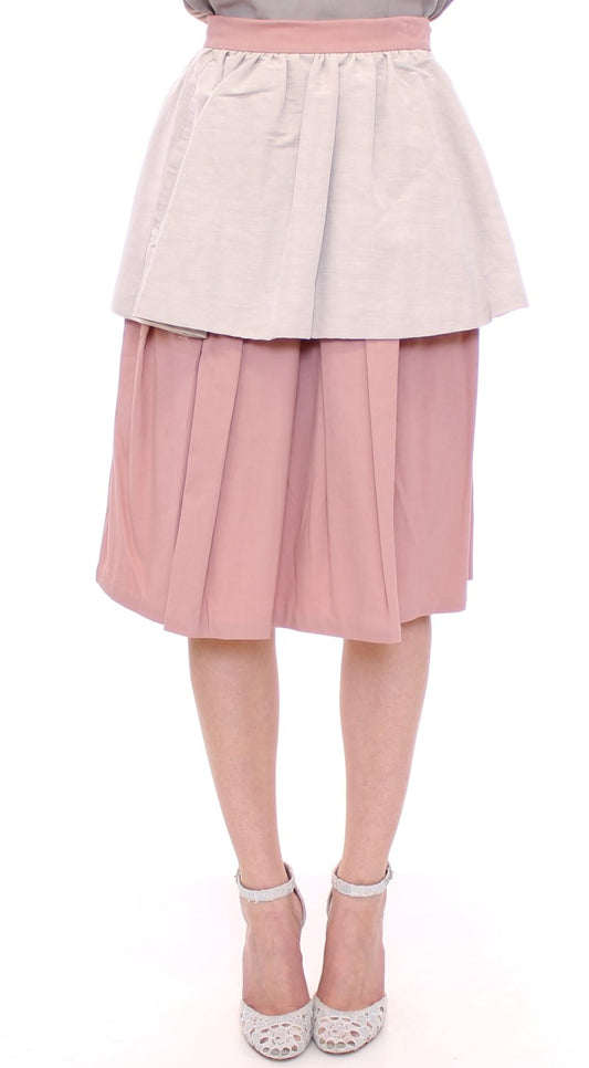 Elegant Pleated Knee-length Skirt in and
