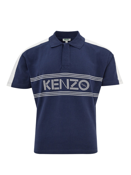 Sleek Cotton Polo Shirt with Contrasting Logo