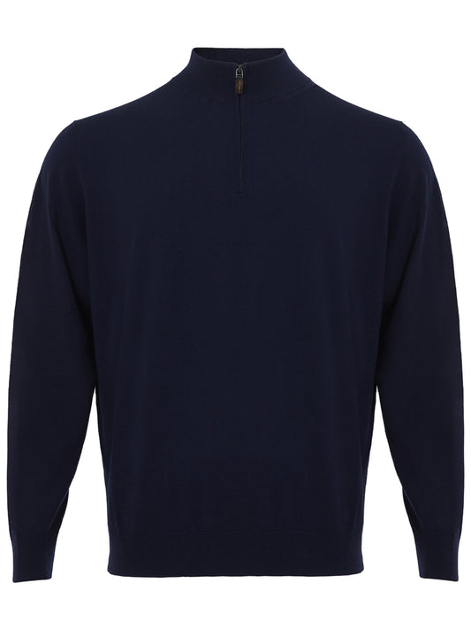 Elegant Cashmere Sweater with Half Zip