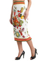 Vegetable Print High Waist Midi Skirt