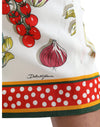 Vegetable Print High Waist Midi Skirt