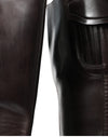 Elegant Dark Knee High Rider Boots