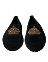 Leather Crystal Crown Loafers Shoes
