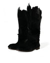 Gazelle Fur Mid Calf Winter Boots Shoes