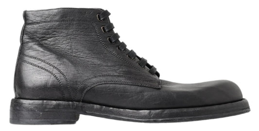 Equisite Lace-Up Leather Boots