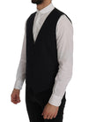 Elegant Striped Wool Blend Vest Waistcoat