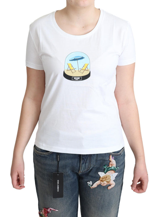 Chic Cotton Tee with Iconic Print