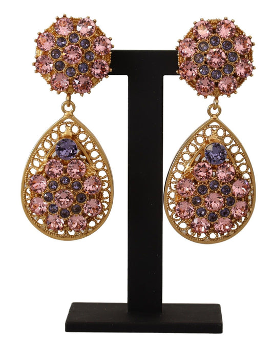 Crystal DG SICILY Clip-on Jewelry Dangling Earrings