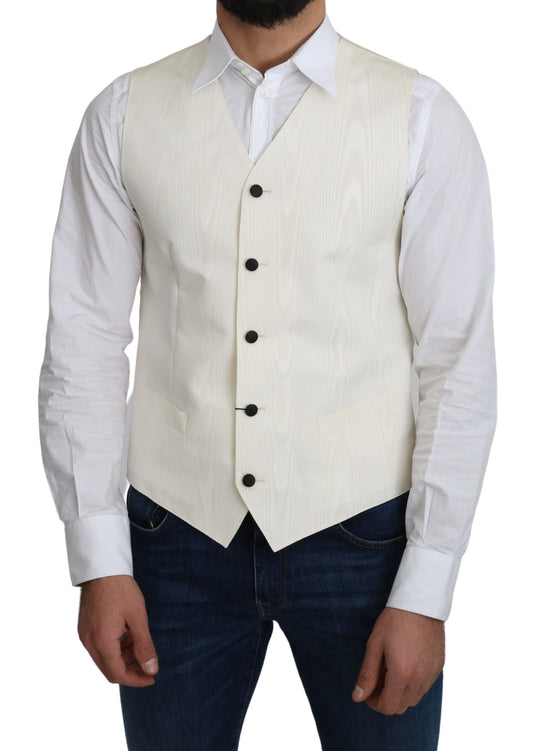 Elegant Off- Silk Formal Vest