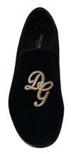 Velvet Logo Slipper Loafers Shoes