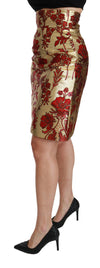 Opulent Floral Jacquard Skirt