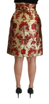 Opulent Floral Jacquard Skirt