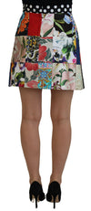 Vibrant Majolica Patchwork Mini Skirt