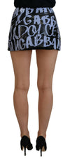 Elegant High Waist Logo Mini Skirt