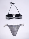 Chic Lurex Bandeau Bikini with Chain Details