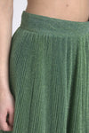 Enchanting Metallic Pleated A-Line Skirt