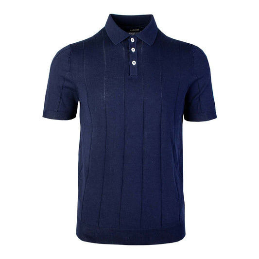 Elegant Knit-Effect Polo with Embroidery Detail