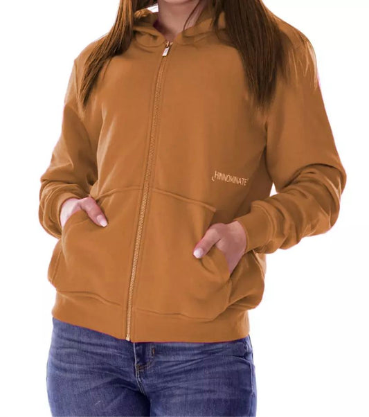 Chic Cotton Hooded Sweatshirt with Zip Closure