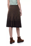 Elegant -Striped Midi Skirt
