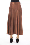 Elegant Satin Midi Skirt in Rich