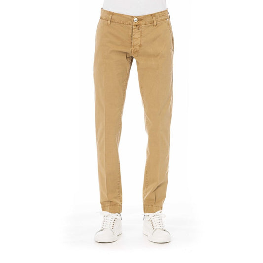 Cotton Blend Trousers with Pockets