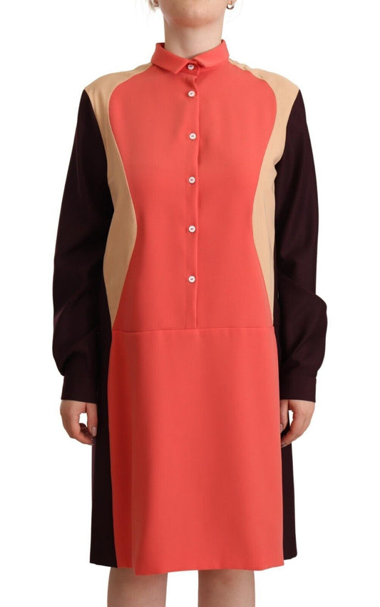 Chic Shift Dress with Collared Neck