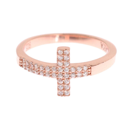 Elegant Crystal Encrusted Silver Ring