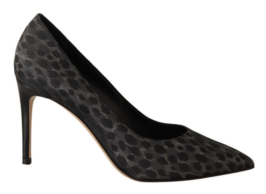 Elegant Leopard Print Leather Heels