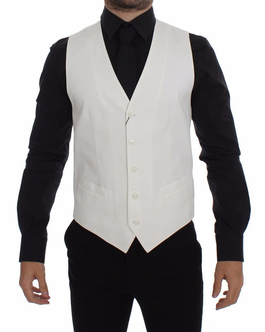 Cotton Silk Blend Dress Vest Blazer
