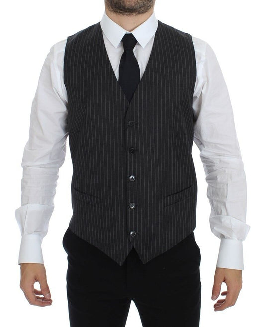Striped Wool Single Breasted Vest