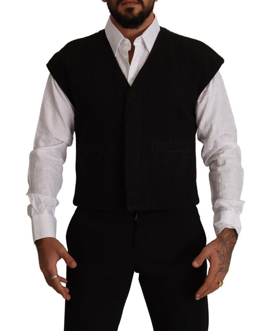 Elegant Wool Cotton Dress Vest