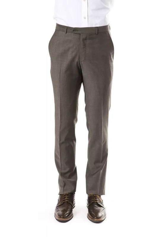 Elegant Woolen Suit Pants - Drop 7 Cut