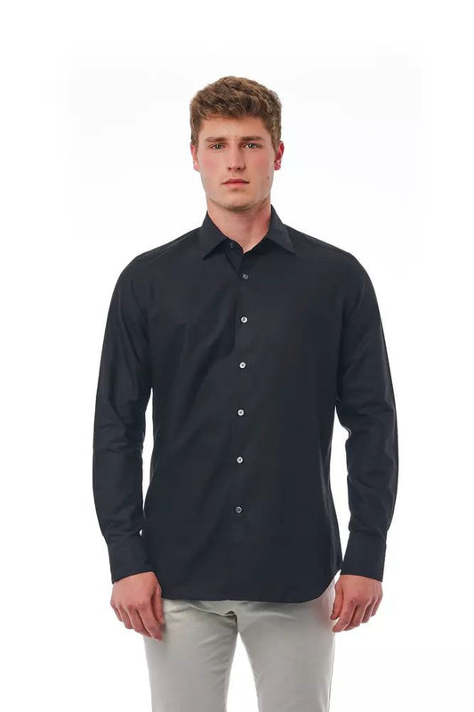 Elegant Cotton Italian Collar Shirt
