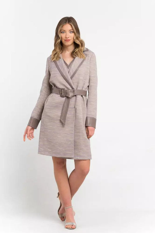 Chic Cotton Kimono Coat with Contrasting Accents