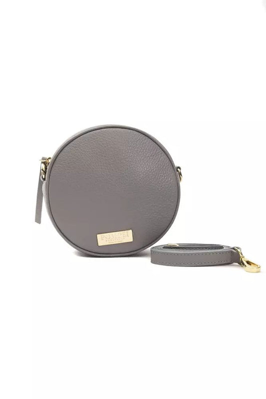 Chic Leather Oval Crossbody Bag
